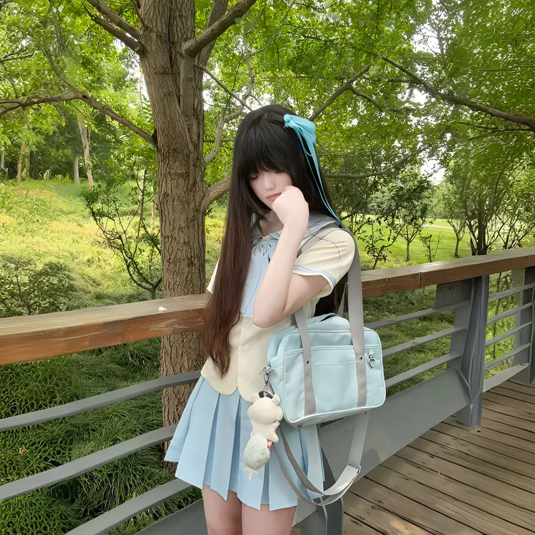 【椿日和】川海阁原创JK制服套装夏季短袖收腰衬衫水手服女学院风