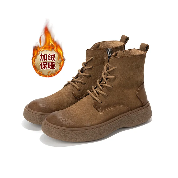 2025男女冬季马丁靴加绒厚底保暖复古英伦风百搭高帮8089-23