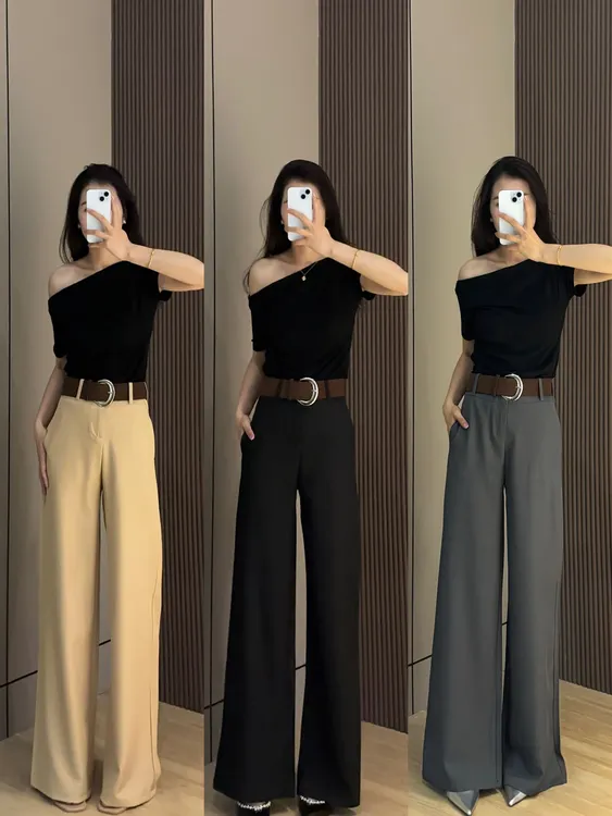 【赠腰带】早秋新款高腰西装裤2025休闲宽松垂感阔腿裤百搭女369#