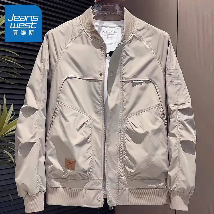真维斯棒球服夹克男2025春季新款潮牌工装男装美式复古修身外套男