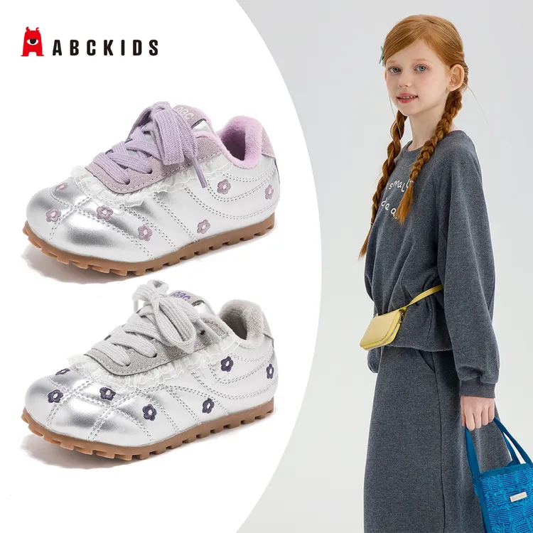 ABCkids童鞋2025冬季女童加绒棉鞋宝宝外穿小皮鞋女孩软底休闲鞋