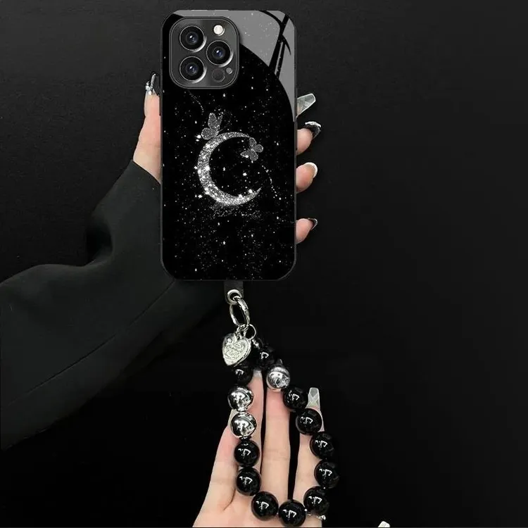 蝴蝶月亮适用苹果17 Pro手机壳iPhone17小众新款16个性手链保护壳