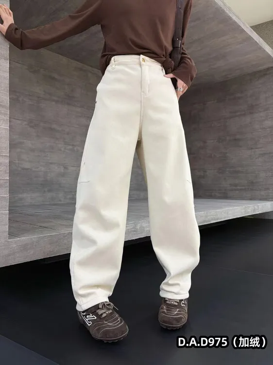 2025年秋冬季新款加绒显瘦高腰阔腿裤975