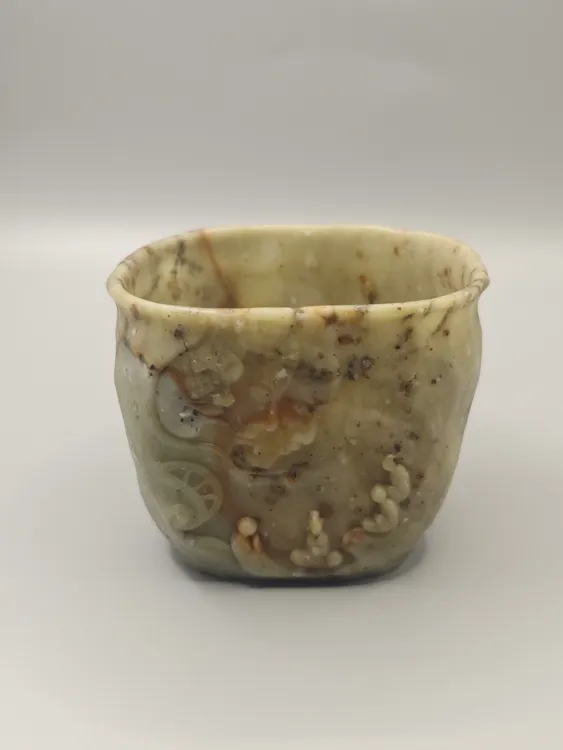 藏岩堂《神魔对视》冰碛岩手工雕刻专用主人杯  茶器 茶具 茶杯