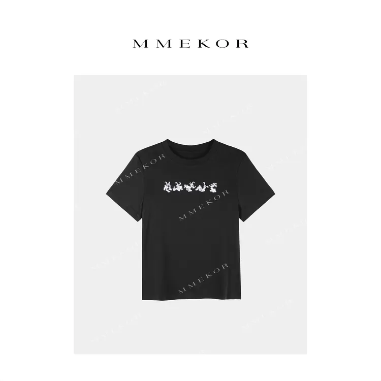 MMEKOR“顽皮狗”T恤 2025新款智性通勤百搭短袖 30308