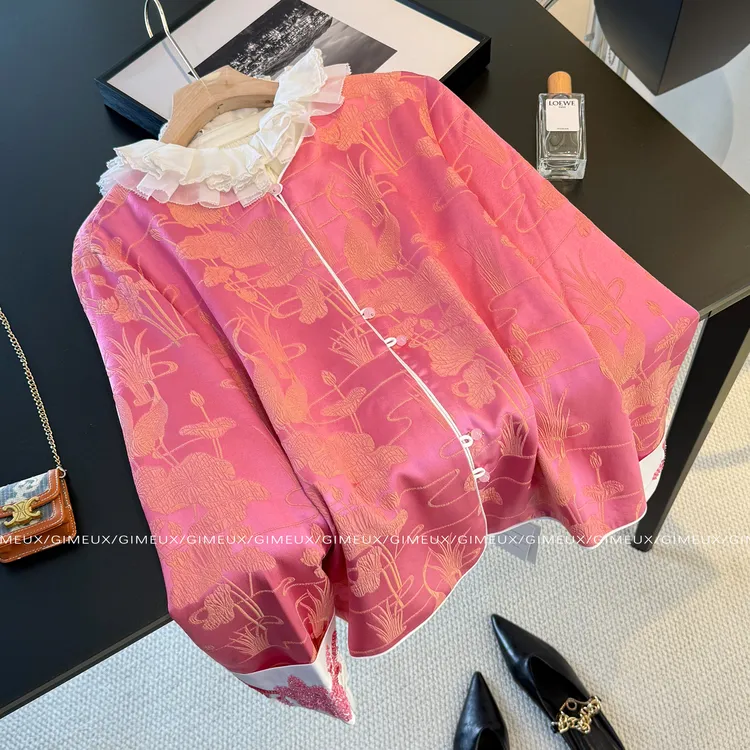 新中式巨好看国风套装女冬季新款高级感气质减龄外套内搭荷叶毛衣