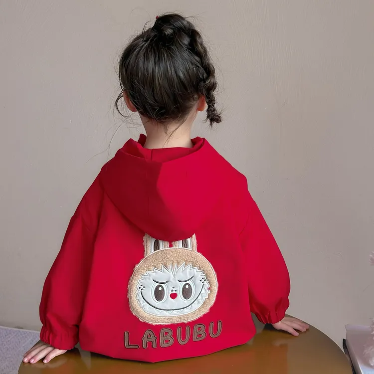 女童连帽外套2025新款儿童春秋装韩版潮款小童女宝宝秋季洋气夹克