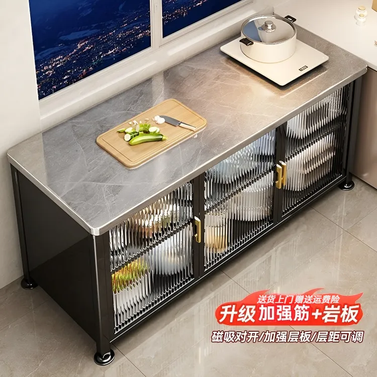 家用轻奢卧室厨房置物柜多功能2025新款岩板置物架置物架正品
