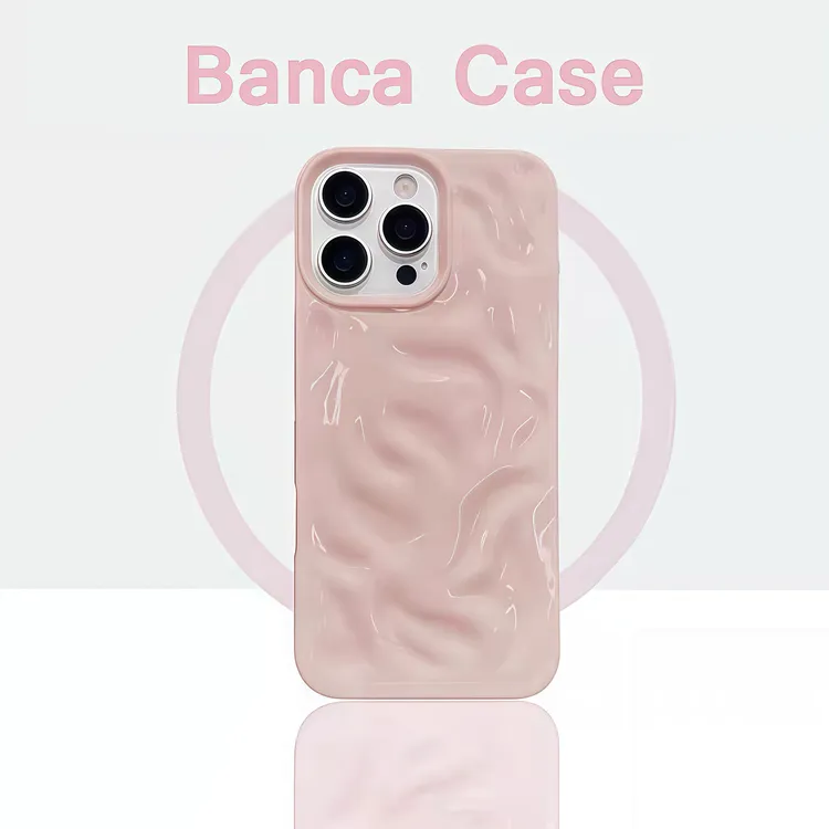 BANCAins波浪褶皱壳适用苹果16/15promax手机壳华为P70荣耀nova14