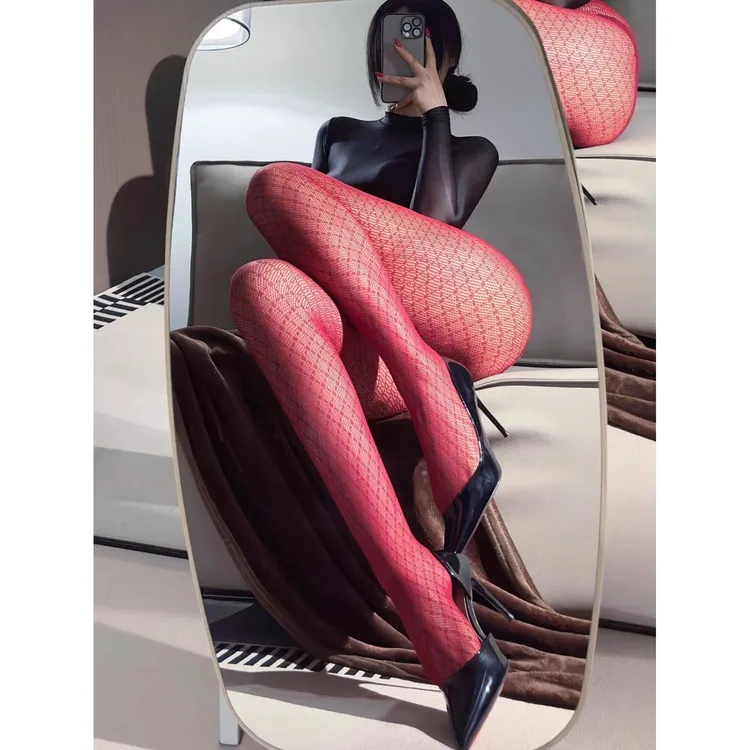 感觉至上!复古镂空菱形格连裤袜千禧辣妹透肉防勾丝美腿显瘦网袜