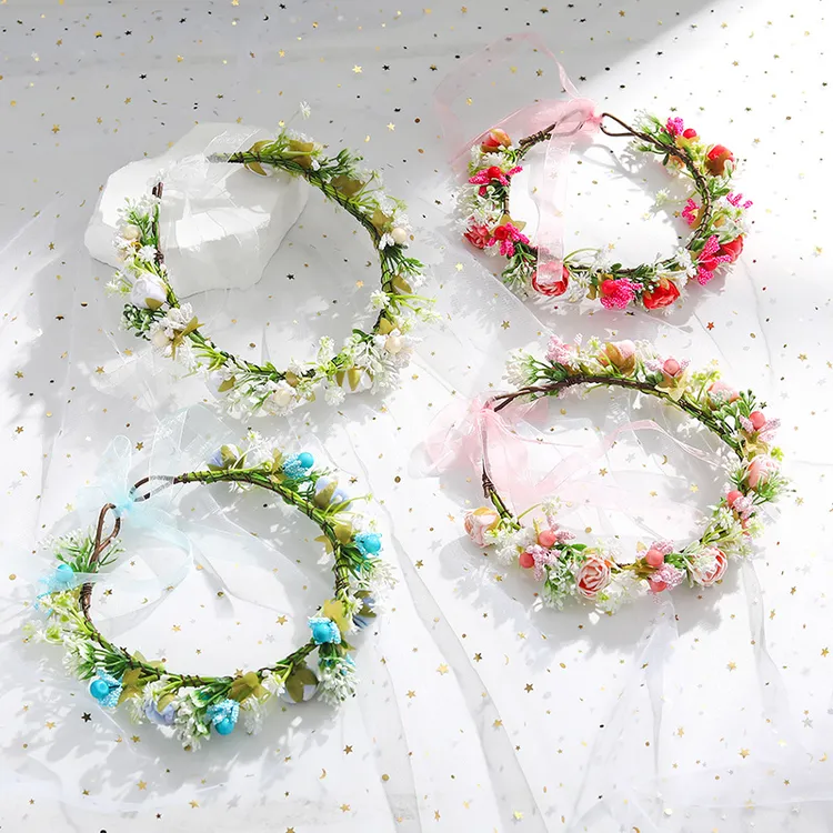 夏季女原创设计森系发饰配饰手工头旅游饰品花环百搭多色头饰发箍