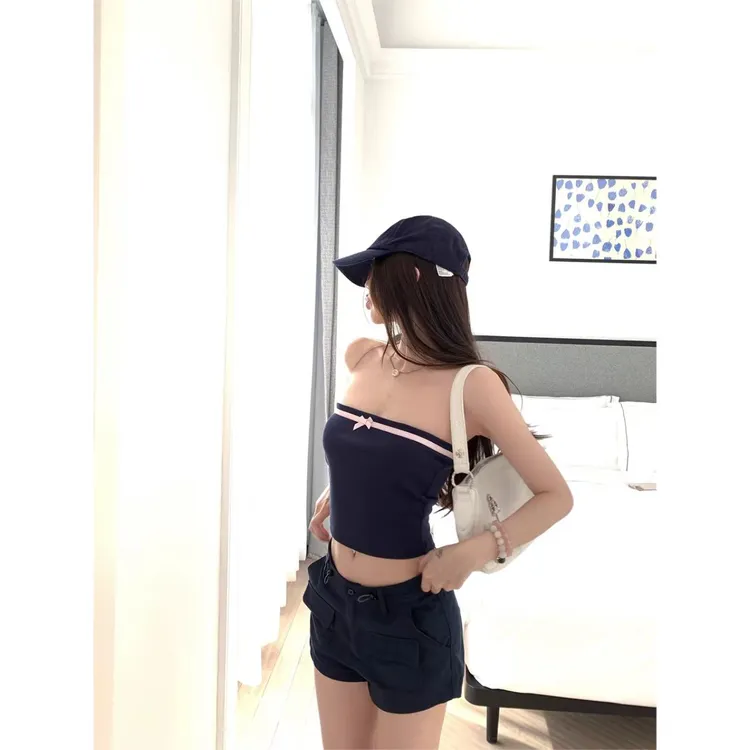 曼曼【酷布玩家~】韩系设计口袋工装A字短裤