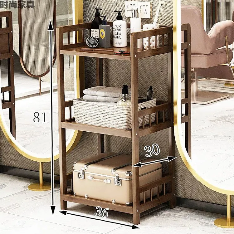 推车美发院理发店小推车足浴店养生馆实木工具车柜子竹