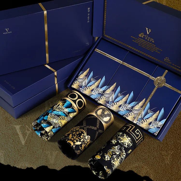 威酷尼冰丝男士内裤抗菌内裆平角内裤夏季透气薄款印花短裤礼盒装