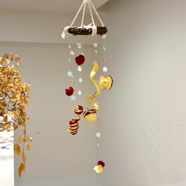 苹果风铃夏日仿真红苹果挂饰手工diy材料包闺蜜礼物驾车个人用品