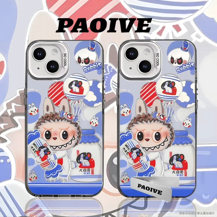拉布布创意适用苹果华为vivoiPhone小米三星防摔彩银手机壳