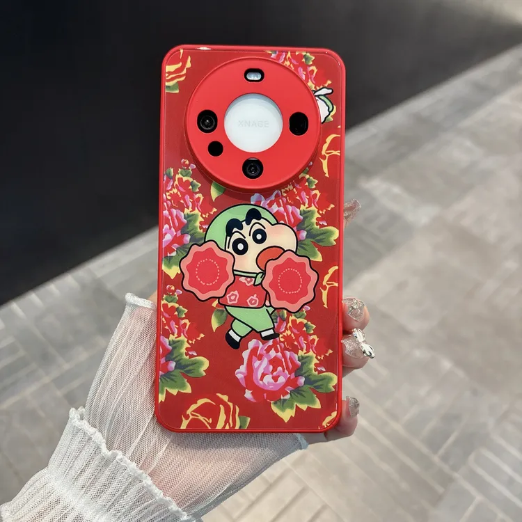 （华为mate60系列）东北大花小新适用mate70/60/50肤感玻璃手机壳