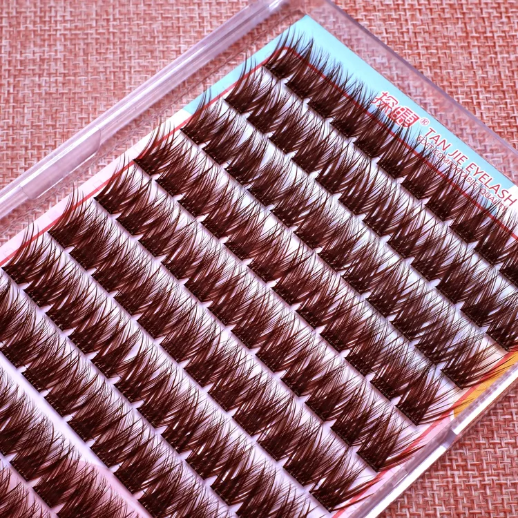 免胶加长大容量浓密分段式水棕色假睫毛推荐新手自然卷翘假眼睫毛