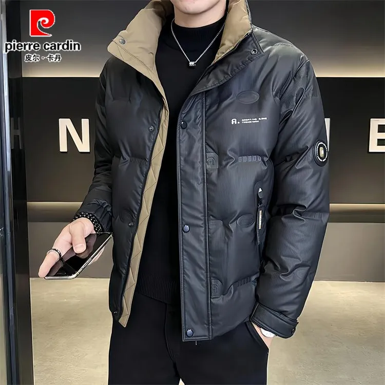 皮尔卡丹正品2024冬季新款立领羽绒服男士休闲简约加厚保暖外套