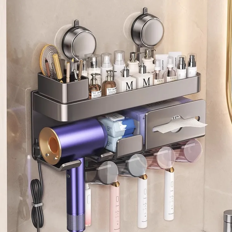 浴室吸盘牙刷架壁挂免打孔置物架卫生间浴室卫生间置物架