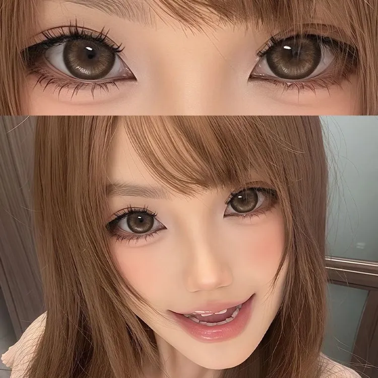 OVOLOOK焦糖漫画棕美瞳纯欲混血感半年抛自然小直径爆款隐形眼镜