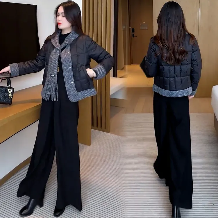 时尚棉服外套女2025冬季新款小香风洋气宽松显瘦休闲百搭加厚棉衣