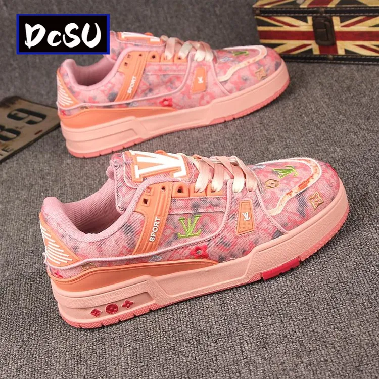 【香港DcSU&Shoes官方正品】潮牌男鞋2025新款刺绣印花运动男女情侣