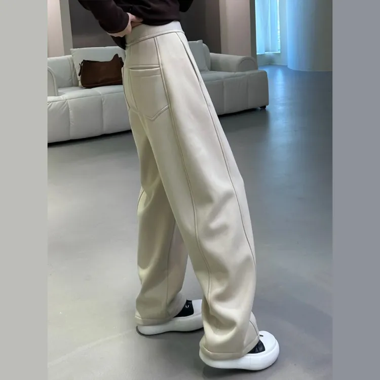 秋冬大码加绒弯刀卫裤女梨形身材休闲显瘦阔腿裤子宽松镰刀香蕉裤