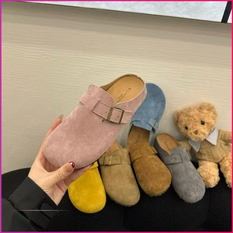 复古勃肯半拖鞋女2025新款休闲百搭一脚蹬内懒人包头拖穆勒鞋