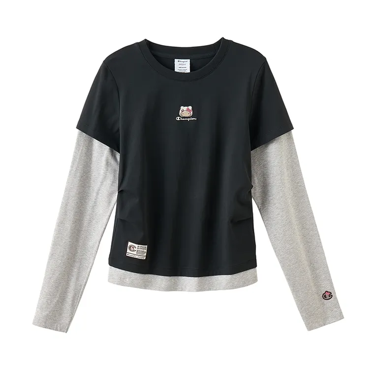 Champion【冠军×Hello Kitty联名】26秋季假两件长袖T恤U6DLTSW123