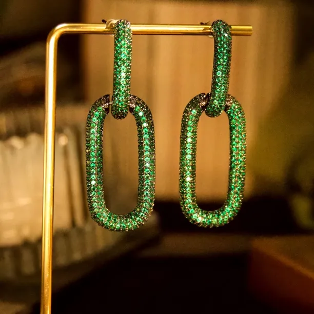 铜合金耳饰 A434法式秋冬大牌百搭气质优雅女神时尚简约耳环