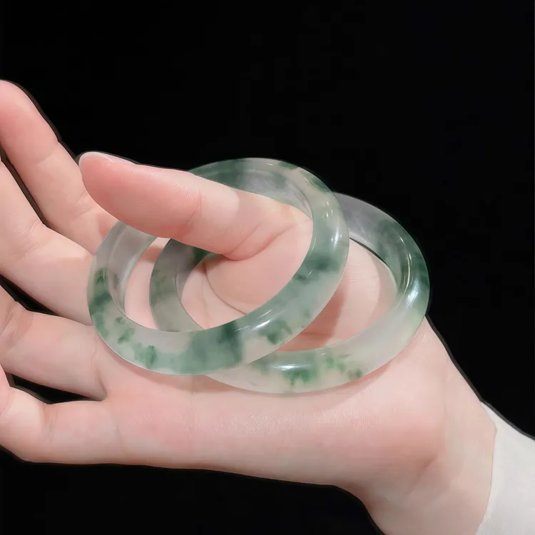 上等天然非洲翠镯女高冰飘花妈妈手镯礼物石英手环-多样性发货