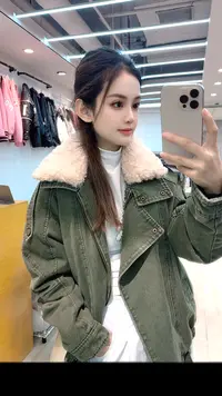 欣迹厚款网红洋气牛仔鹅绒痞帅炸街女装外套