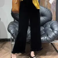 15-18新中式国风丝绒裤女2025秋季新款高级感气质百搭显瘦裤子