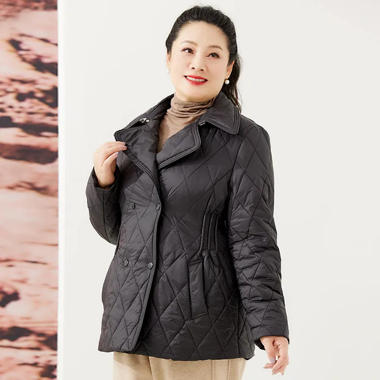 胖太太大码女装冬季新韩版气质通勤黑色短款保暖羽绒服424400311