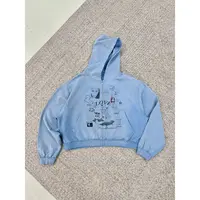 Erole Puppyのlove 小白的记忆 月光蓝做旧喷染 毛边拉链帽衫