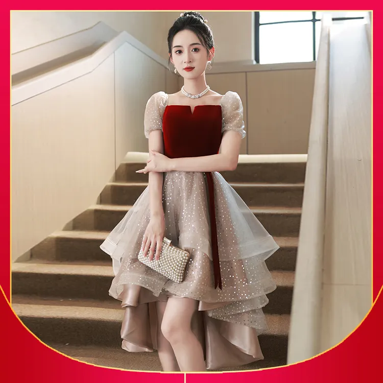 新娘结婚敬酒服2025新款小个子订婚晚礼服轻奢设计感毕业连衣裙女