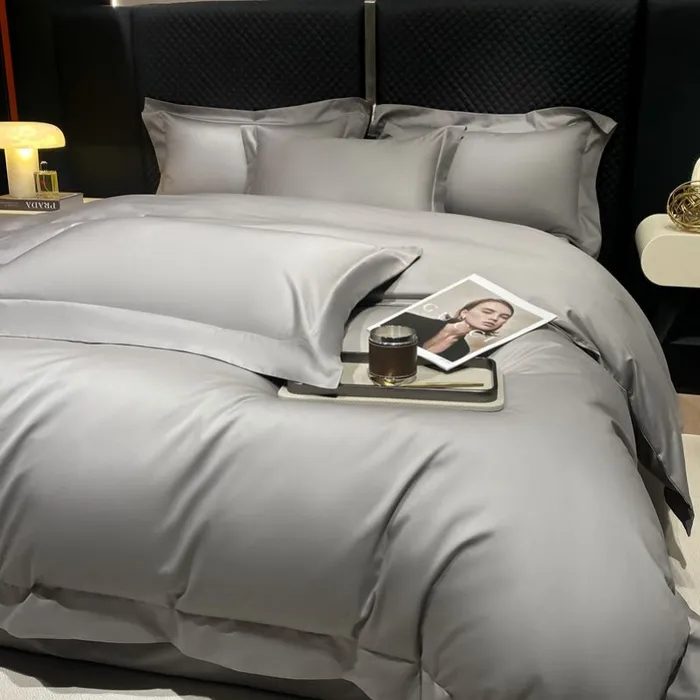 新疆长绒棉简约100支高密纯棉四件套纯色床上用品轻奢床单被罩