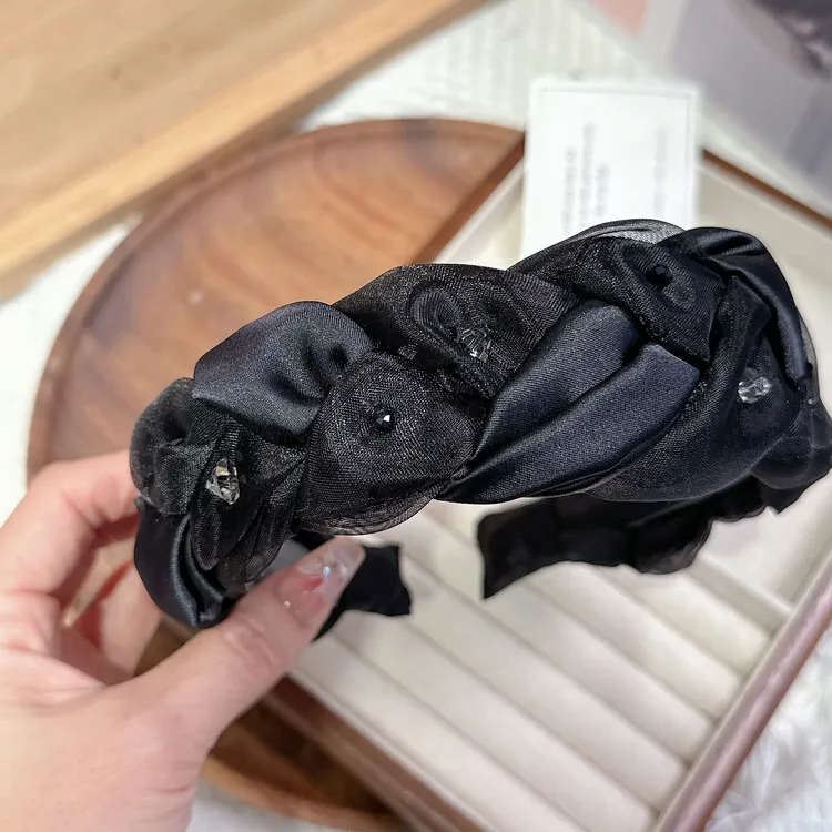 带齿韩系复古少女风格黑色发箍女宽边防滑高颅顶秋冬百搭时尚发饰