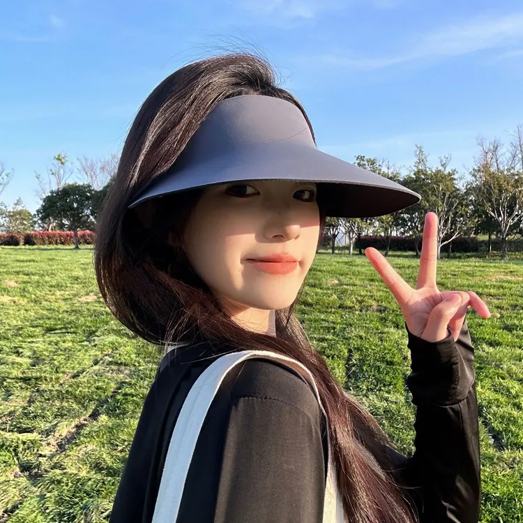 【夏季专用】遮阳无痕折叠女童女款防紫外线遮脸帽大头围防晒帽帽子