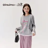 【千颂妮专享】亲嘴猫粉红豹联名蕾丝边睡衣家居服套装秋C53367