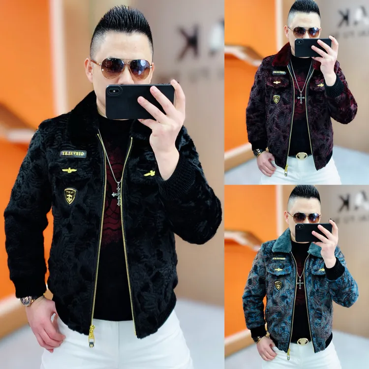 阿凯严选-冬季新款男士爆款翻领北美大金雕保暖加棉款夹克外套