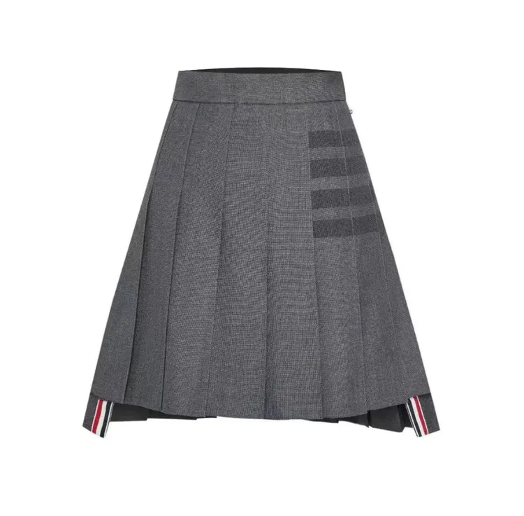 【夏夏特定】羊毛色织高腰百褶短裙-汤姆老师百搭显瘦显高