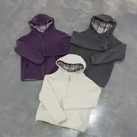 【外套系列】复古梅子 温暖与时尚并存 连帽加绒开衫外套