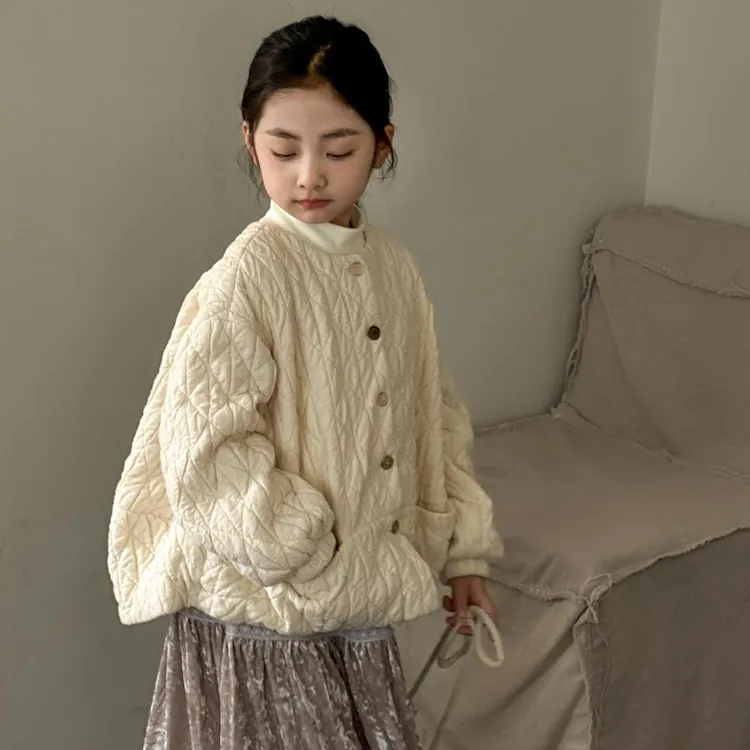 儿童棉服2025冬季新款韩版女童加厚保暖外套中大童洋气夹棉上衣
