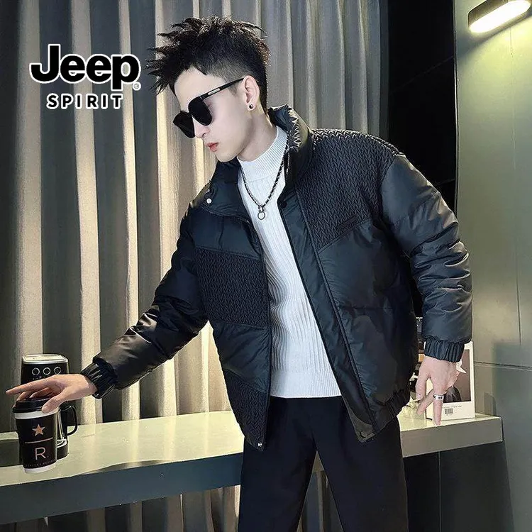 JEEPSPIRIT/吉普秋冬男士立领长袖休闲棉衣时尚百搭保暖棉服外套