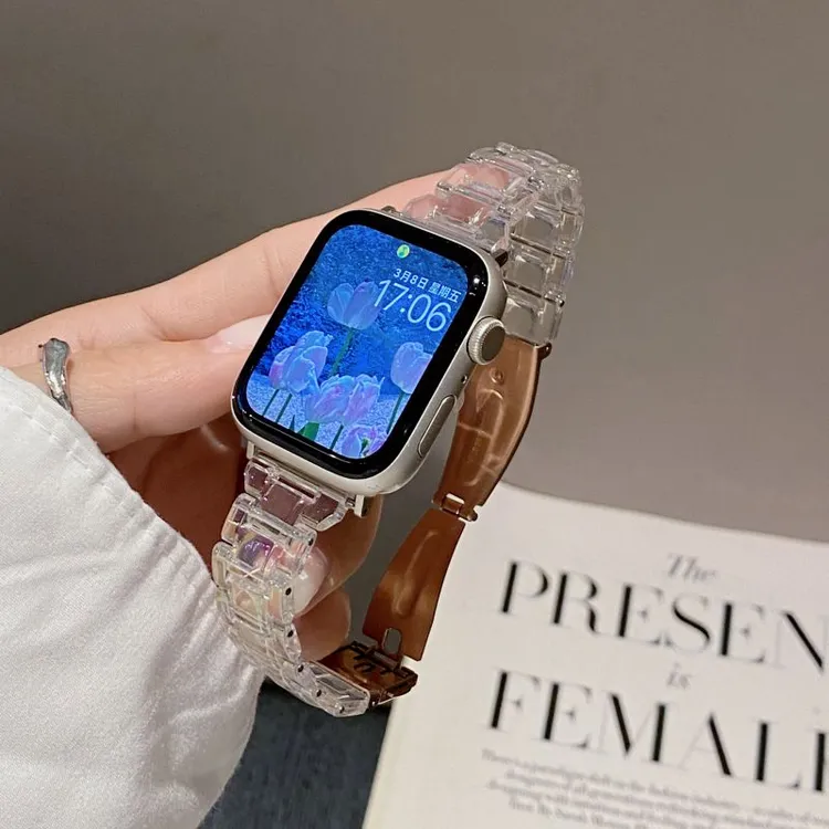 适用于apple watchs11表带苹果S9手表镭射透明10夏季小蛮腰8