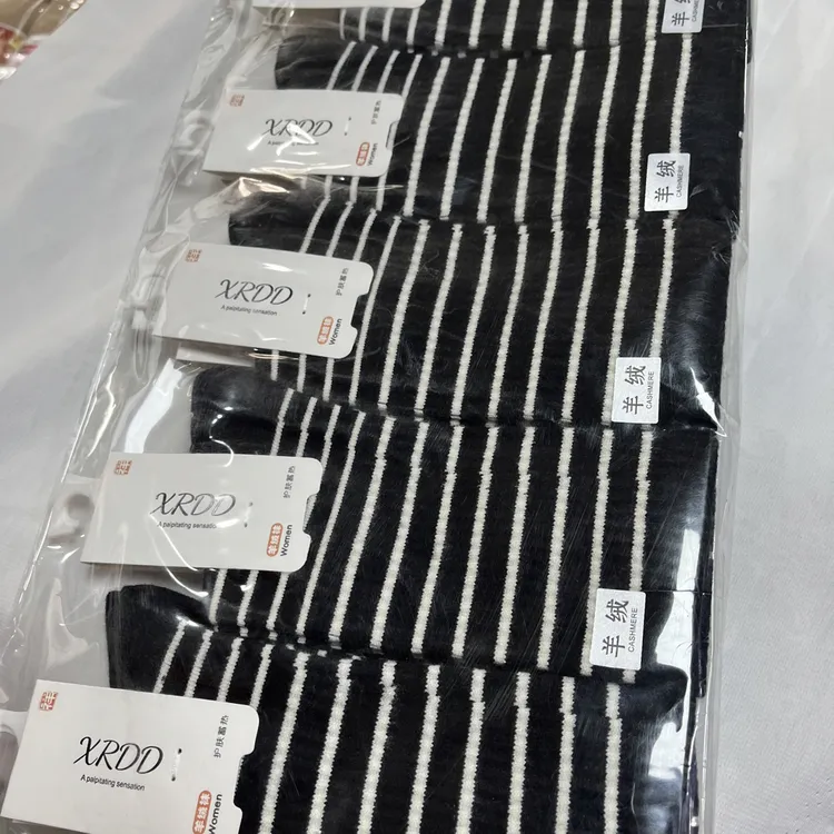 加长羊绒袜女袜加厚保暖堆堆袜百搭秋冬款条纹舒适