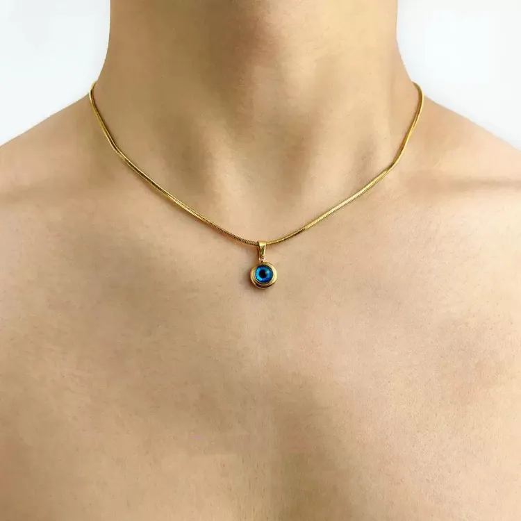 钛钢项链 时尚饰品百搭锁骨链天使之眼项链简约小众高级感欧美ins