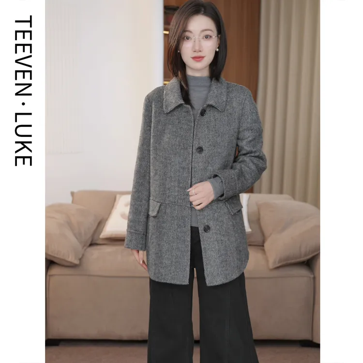 流行双面呢大衣双面呢毛呢新款羊毛外套2025气质